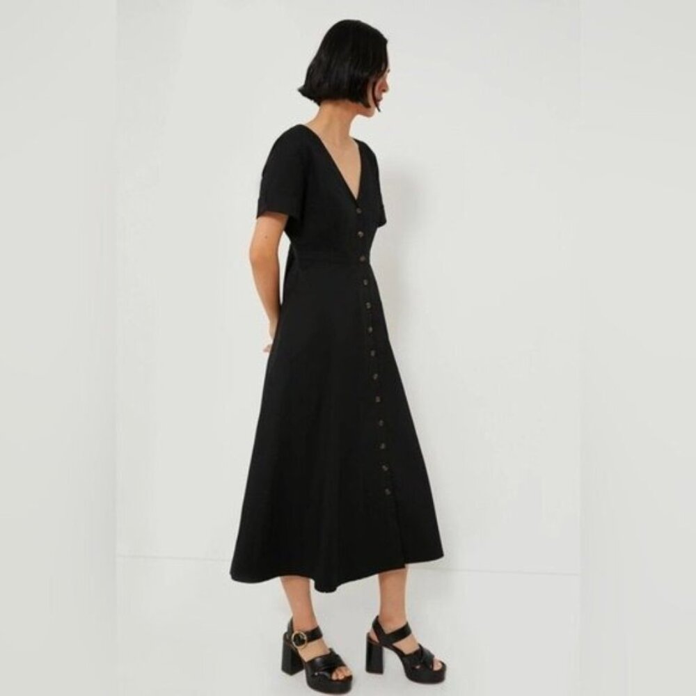 Tuckernuck Black V‑Neck Button Front Maxi Dress - Picture 6 of 15